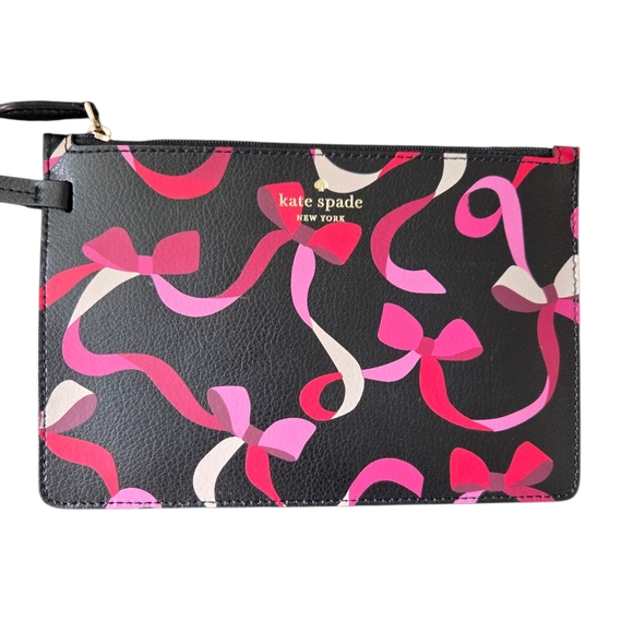 KATE SPADE NEW YORK Wrappin Party Ribbon Wristlet Pouch NWOT - Picture 2 of 5